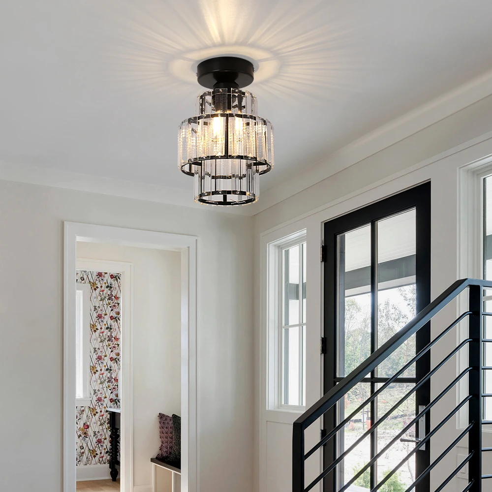 Modern Crystal Ceiling Lamp Led Hanging Lights Home Appliance Dining Room Nordic Loft Chandelier Bedroom Bedside Decora Fixtures