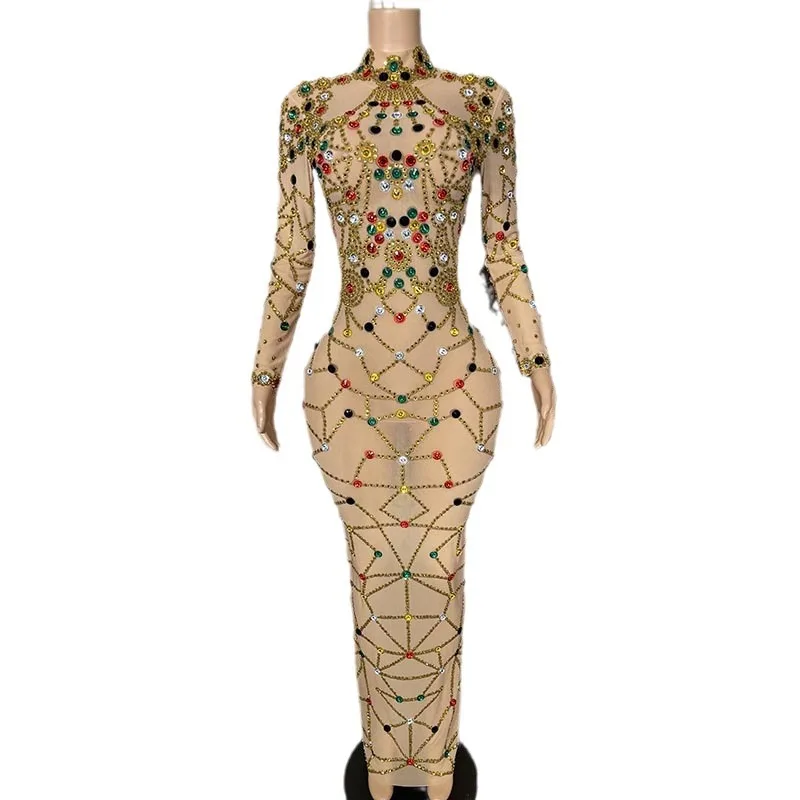เพชรชุดวันเกิดเพชรสีเงาชุดวินเทจElegant Demure Party ClubชุดราตรีVestidos Luxo Para Festa