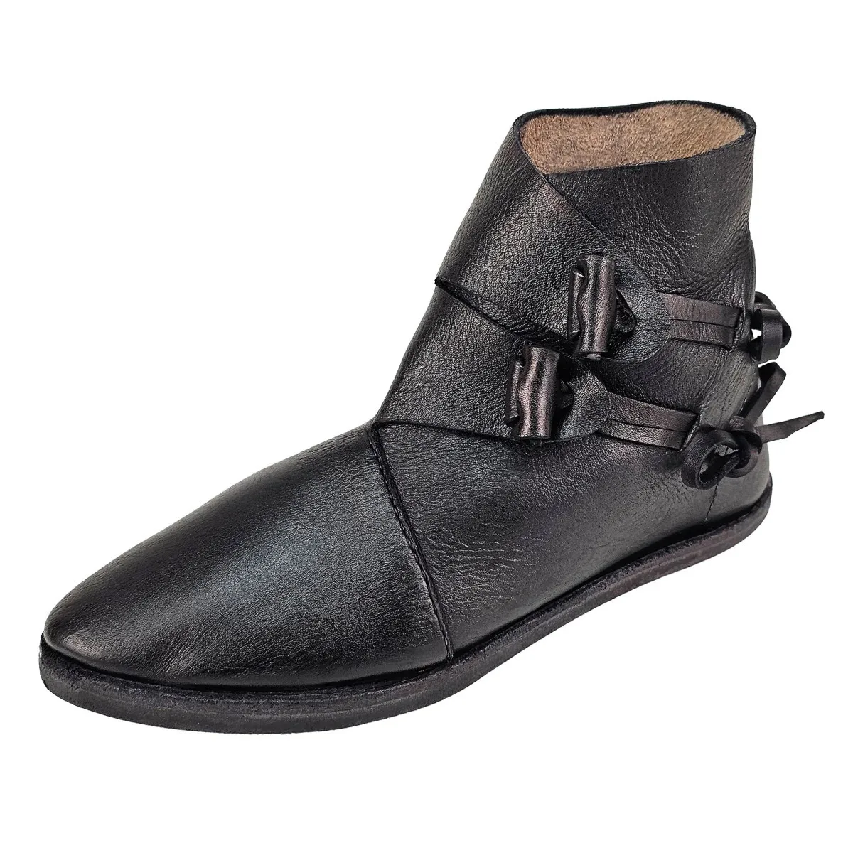 Mittelalterliche Retro-Königliche Herrenschuhe Renaissance Piraten Ritter Prinz Kurze Stiefel Halloween Cosplay Kostümparty PU-Leder Requisitenstiefel – Detail 12