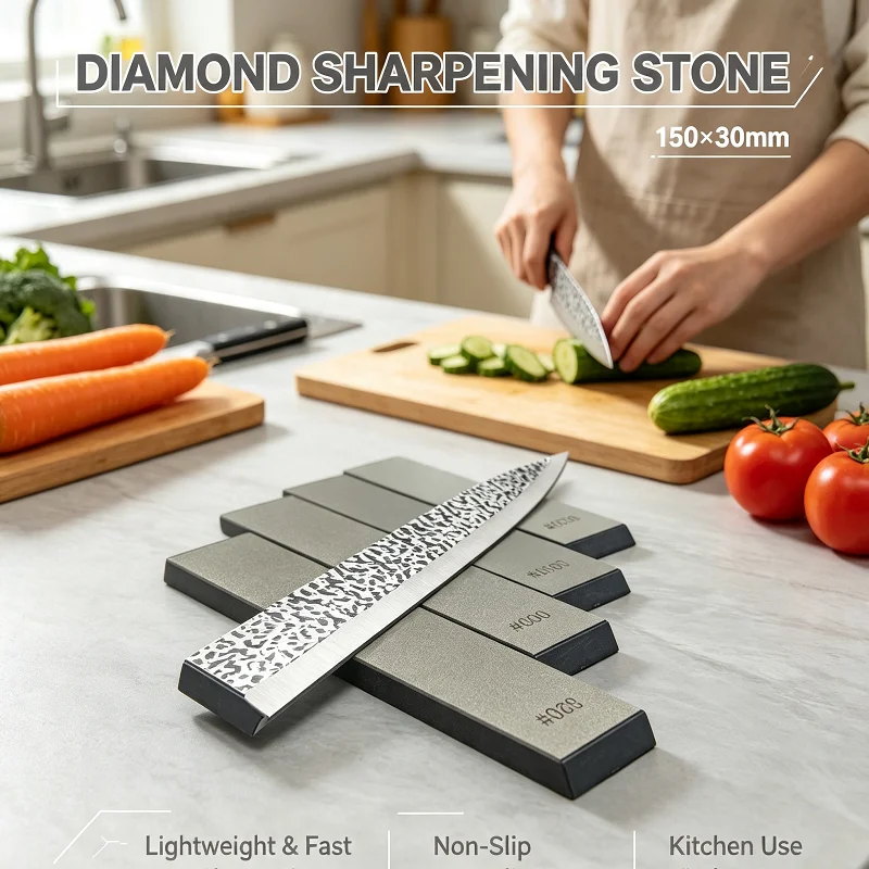 Kitchen Gadget Large Diamond Grindstone Bar Fit Fixed Angle Knife Sharpener System Precision Blade Sharpening Stone
