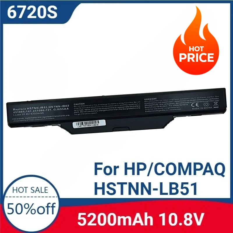 

New For 6720s Laptop Battery For HP/COMPAQ HSTNN-LB51 HSTNN-IB51 HSTNN-IB52 HSTNN-FB51 HSTNN-FB52 HSTNN-I39C HSTNN-I40C GJ655AA