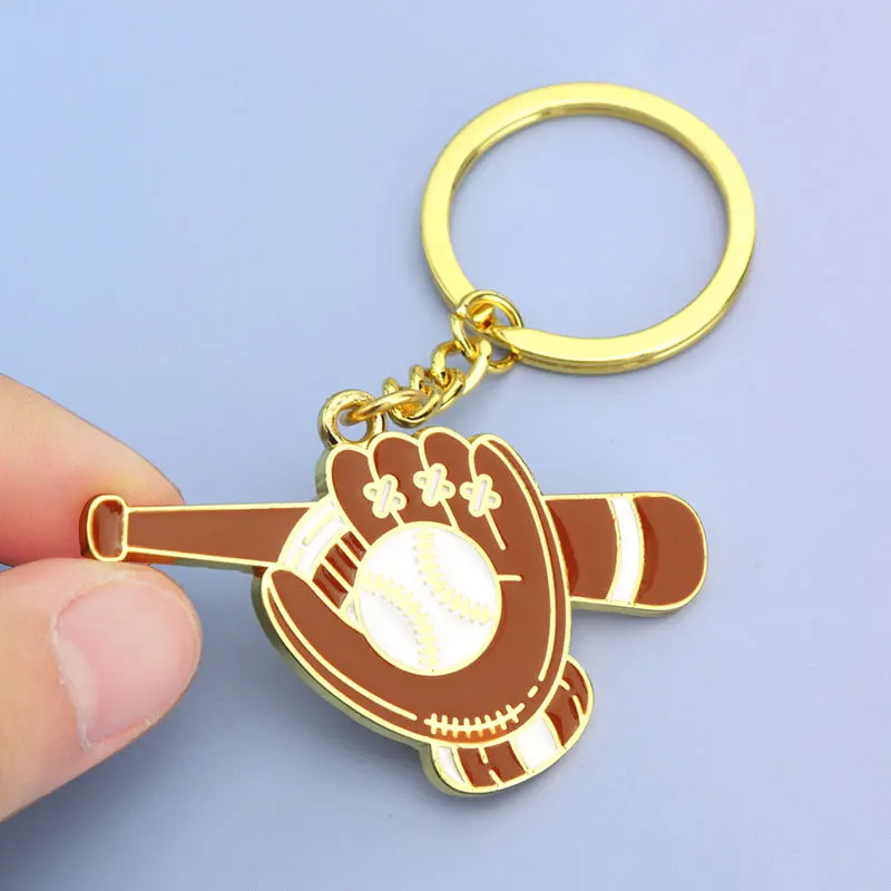 1pc Custom Keychain Personalized Metal Baseball Glove Club Commemorative Gift Customized Key Ring Car Accessories Gift Wholesale