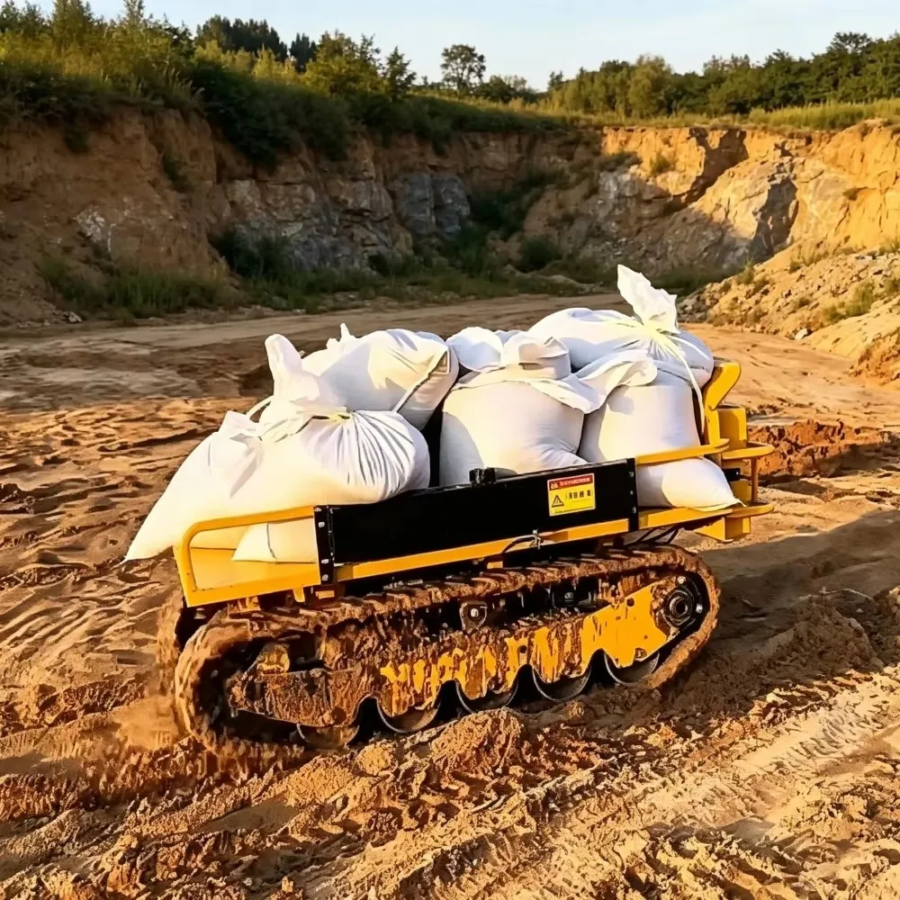 Electric Crawler Carrier Remote Control Electric Crawler Carrier Motorized Tracked Utility Cart Mini Dumper for Farm Industry