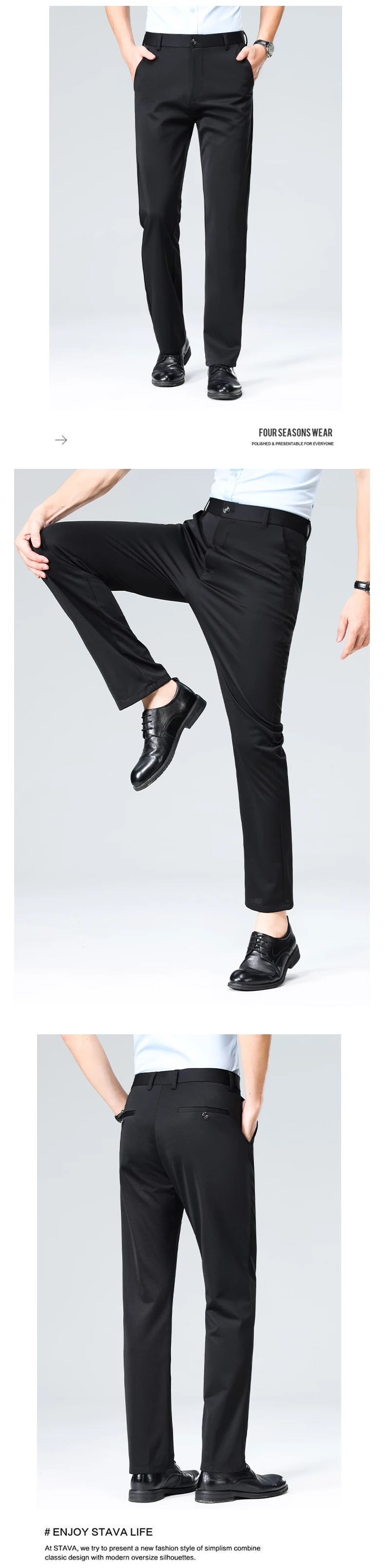 2026 Men's Spring Summer Autumn Pants Straight Stretch Casual No Trace No Ironing Fabric Silky Cool Feeling Trousers 29-42 207 Sfd1df71c53da405ca7a853b99ec5d723P