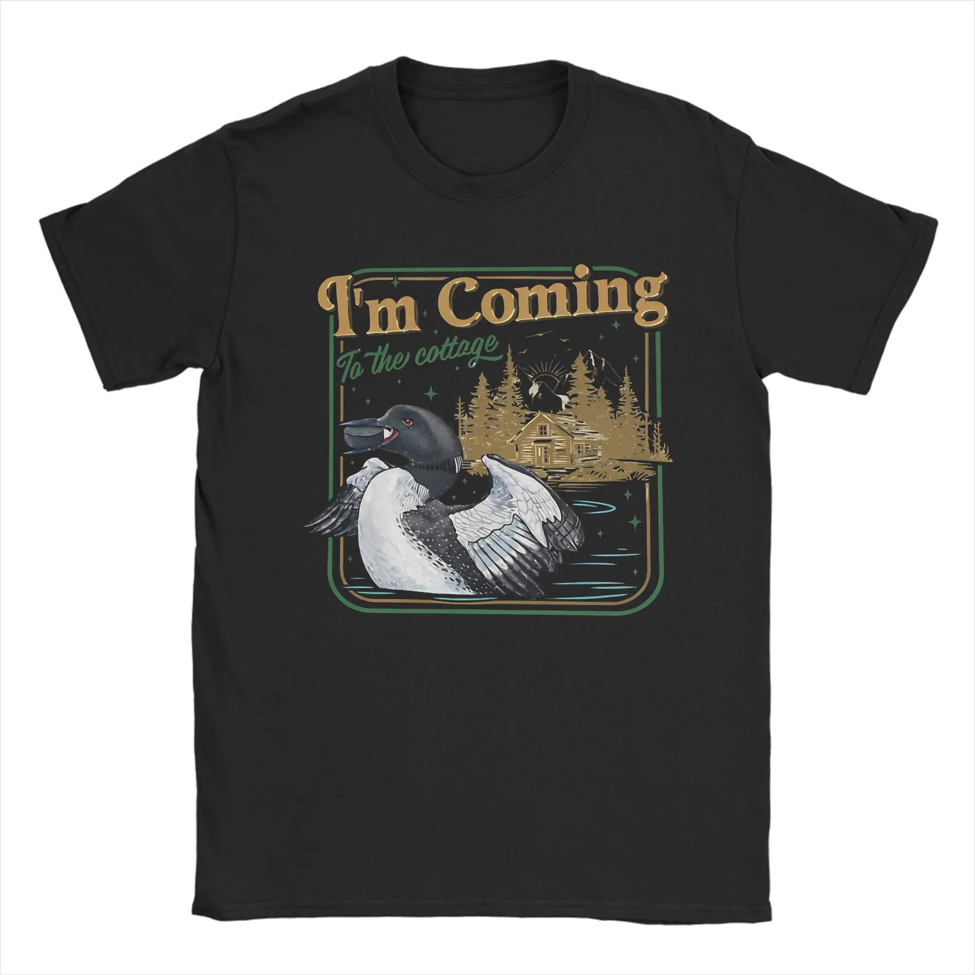 Iam chegando ao cottage equipe hollanov & rosanov camiseta para homens verão camisetas tripulação pescoço camiseta oversize venda quente roupas