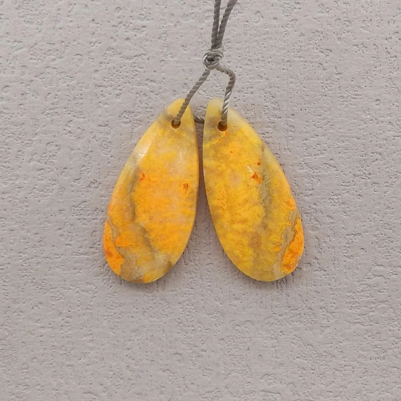 Natural Bumble Bee Stone Earring Bead,Water Drop Earrings Accessories For Women,Fashion Jewelry DIY Making 28x12x4mm 5g