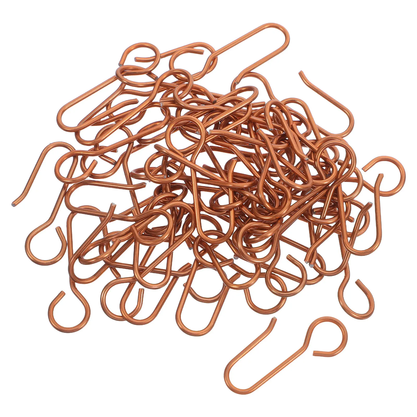 60Pcs Sturdy Track Hooks S Shape Flexible Ceiling Mounted Sliding Hooks for Drapes Large Windows Modern Home Decor