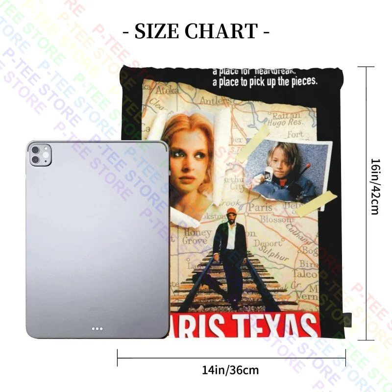 Paris Texas Wim Wenders Drama Movie Poster 1984 France Drawstring Bags Gym Bag Hot Lightweight