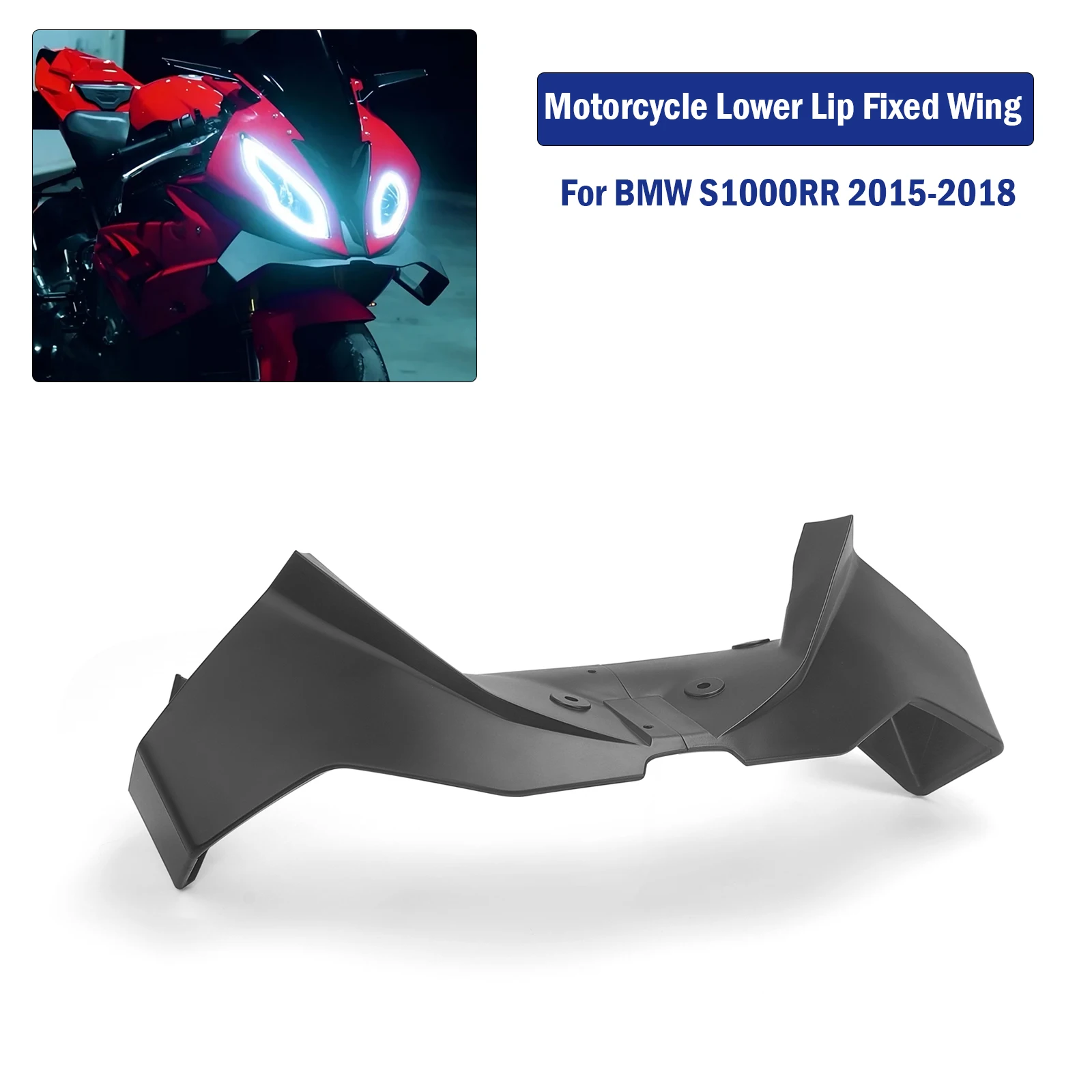 

For BMW S1000RR 2015 2016 2017 2018 Front Spoiler Fairing Wing Front Spoiler ABS Plastic Fixed Winglet Aerodynamic Wing