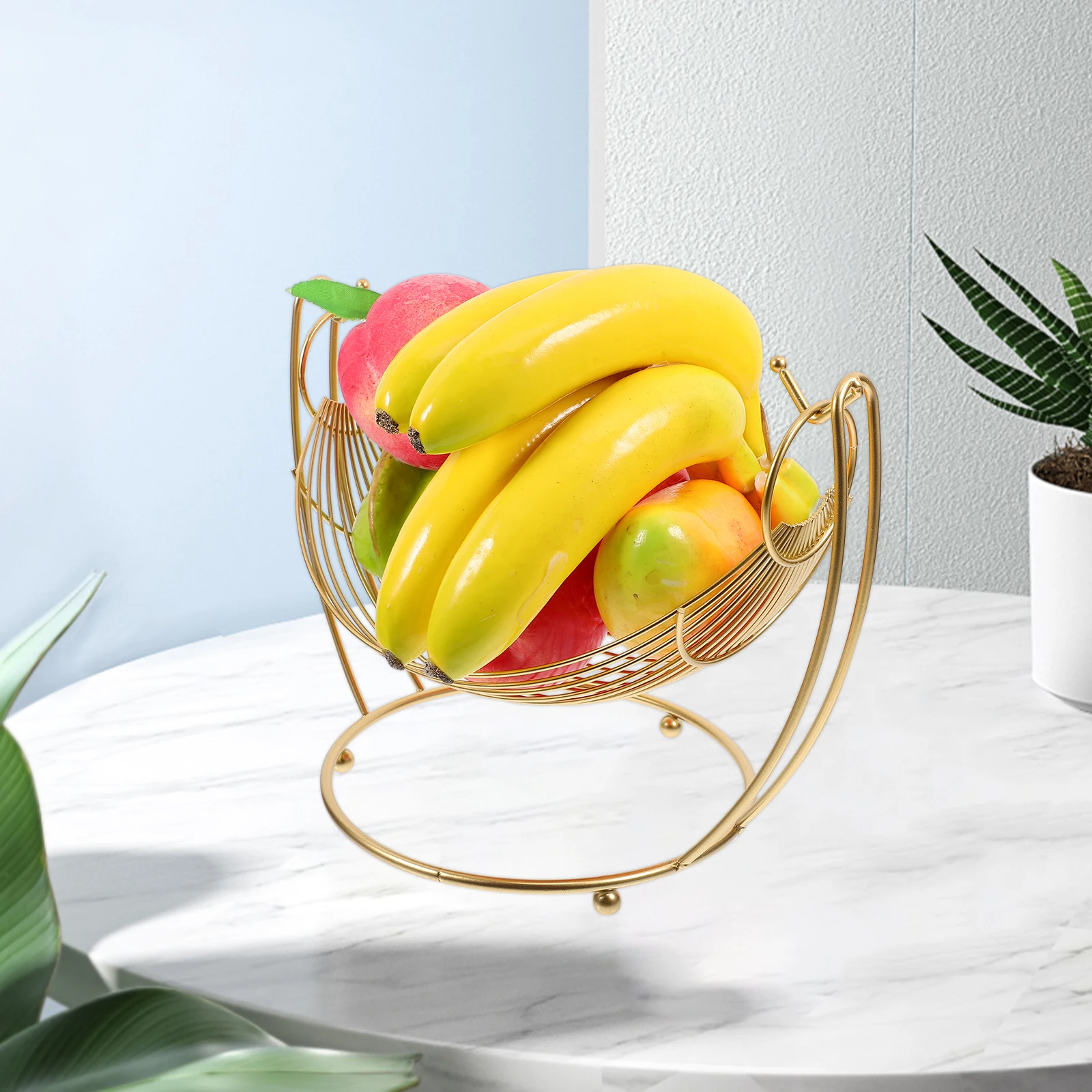 

Snack Storage Basket Fruit Vegetable Kitchen Counter Iron Wire Metal Baskets Large Capacity Elegant Guest Entertaining Living
