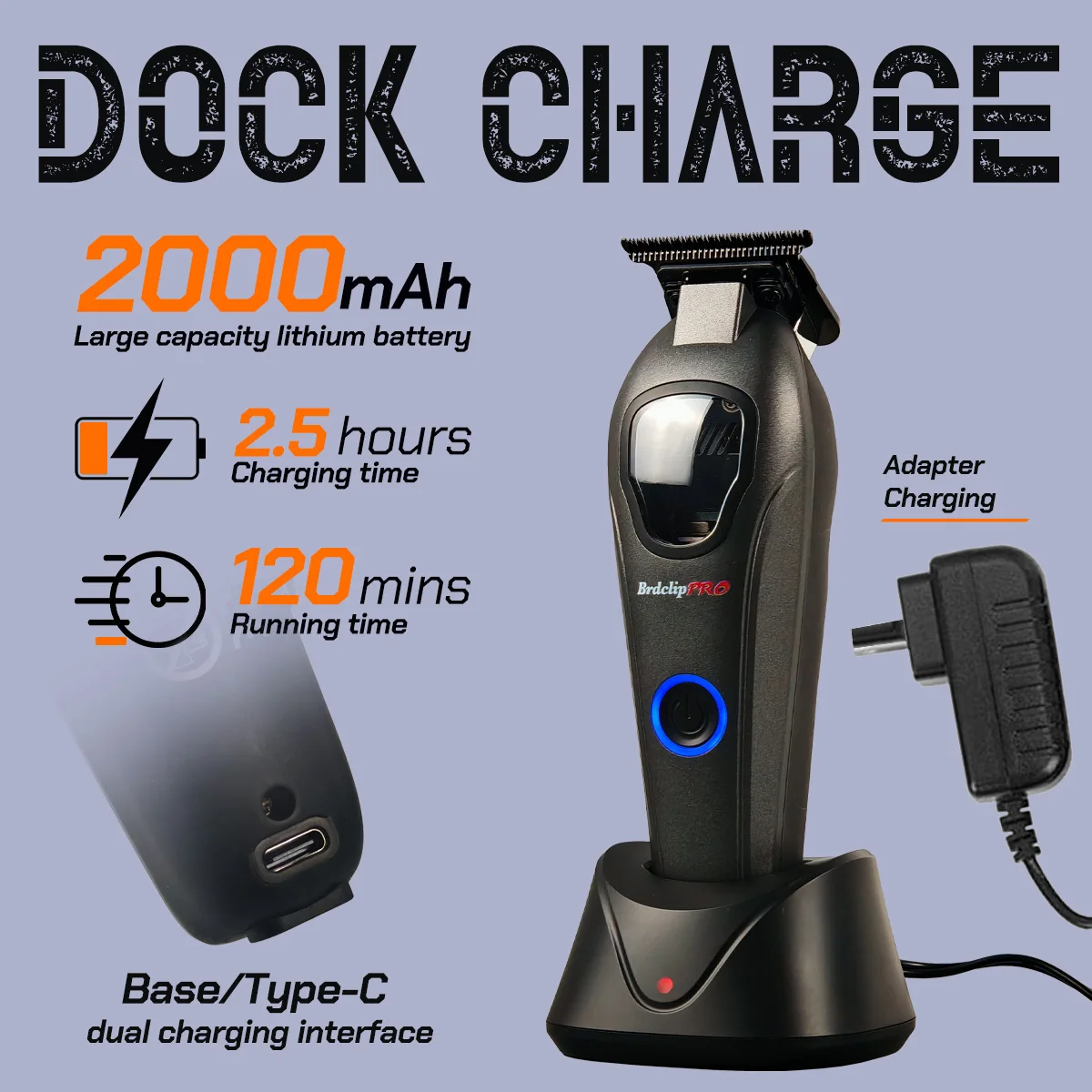 ماكينة تشذيب الشعر الاحترافية BRD 633T ماكينة قص الشعر للرجال بمحرك متوسط 9000 دورة في الدقيقة مع قاعدة DLC ماكينة قطع صالون الحلاقة #6