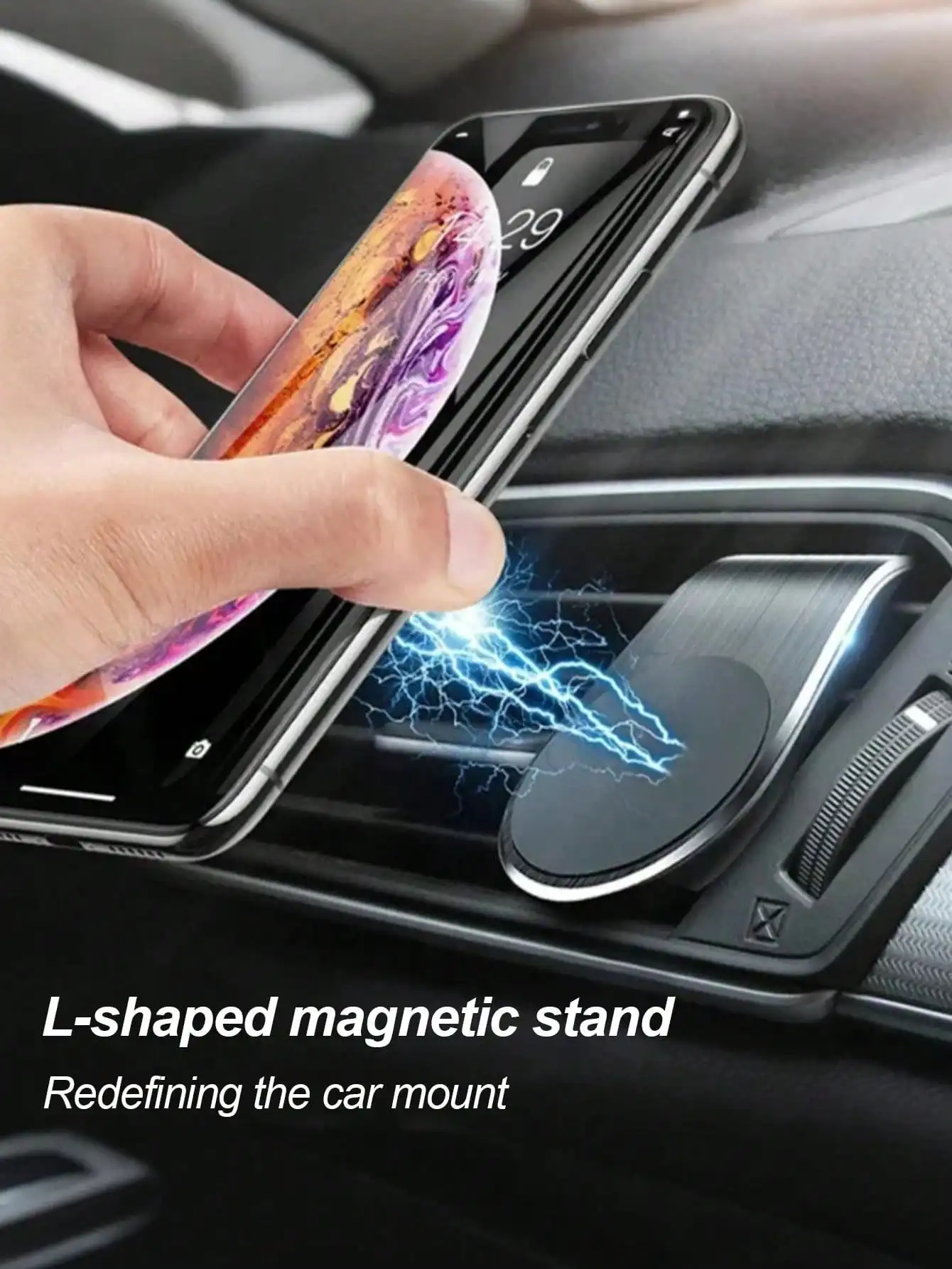 The Magnetic Car Air Vent Phone Mount Balances Portability and Compatibility, Making It an Essential In-Car Accessory.