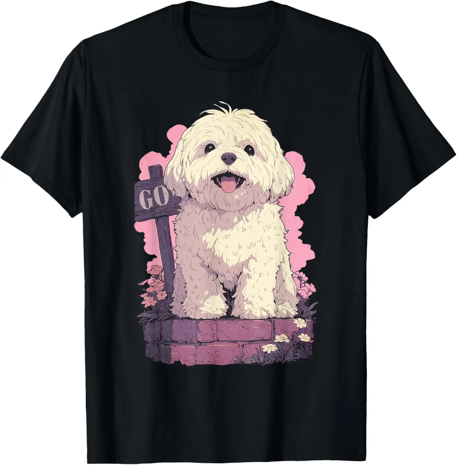 Cute Kawaii Puppy Pastel Goth Anime Aesthetic Maltipoo Dog T-Shirt