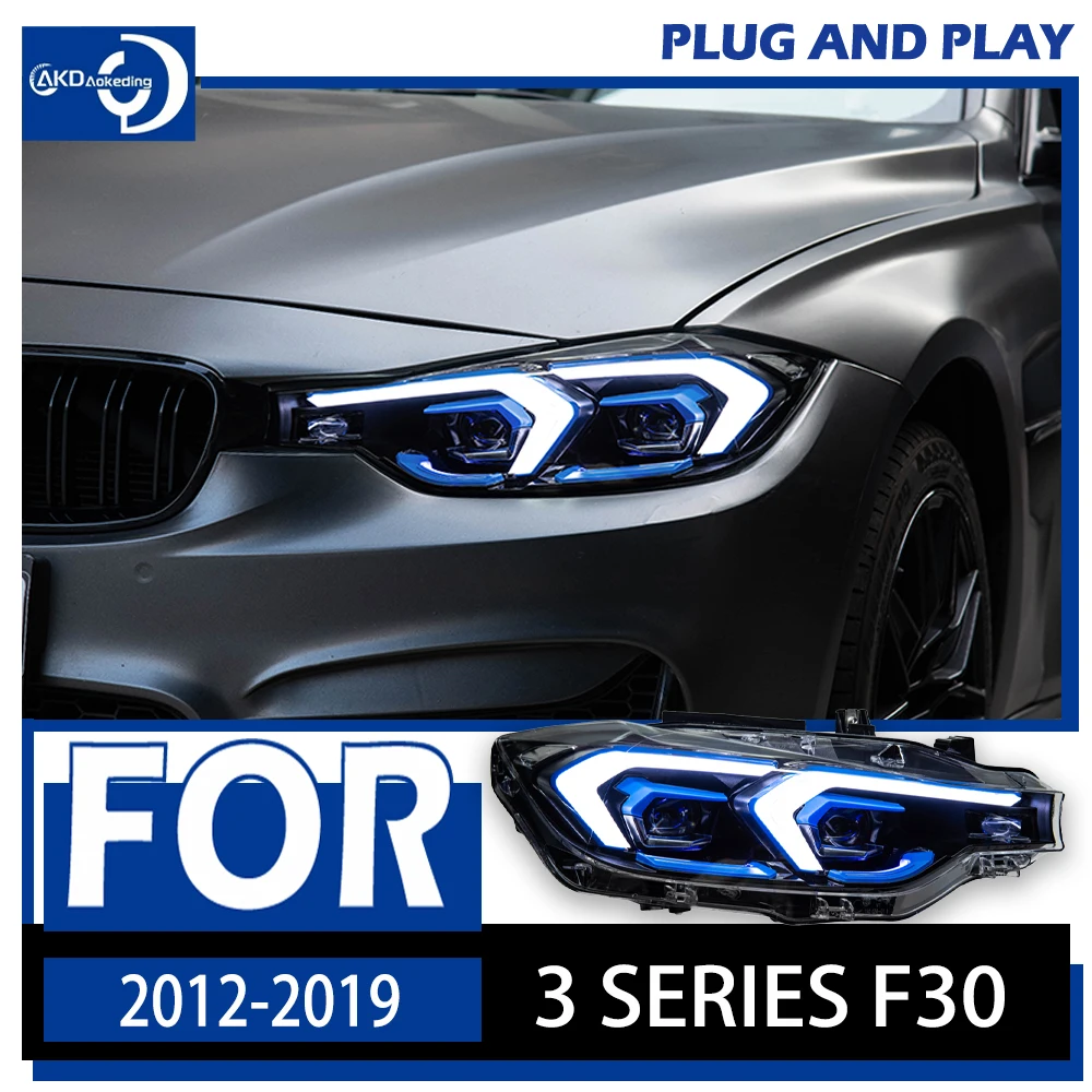 AKD Car Styling for F30 F35 Headlights 2012-2019 320i 318i 325i Headlight DRL Hid Head Lamp Angel Eye LED Beam Accessories