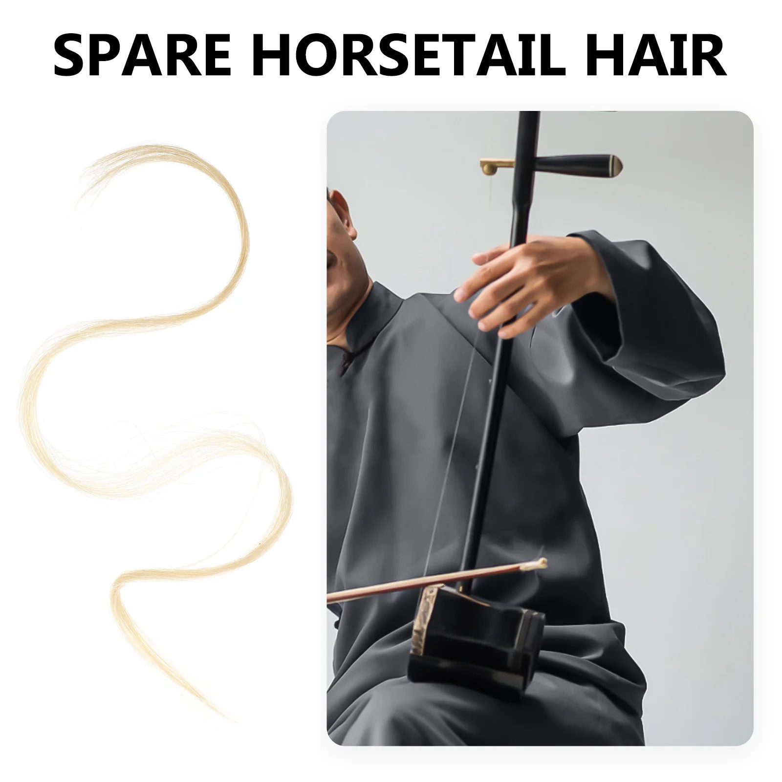 

2Pcs Violin Bow Hair Natural Horsehair Replacement Universal Violin Parts Accessories Professional Musical Bow Hair