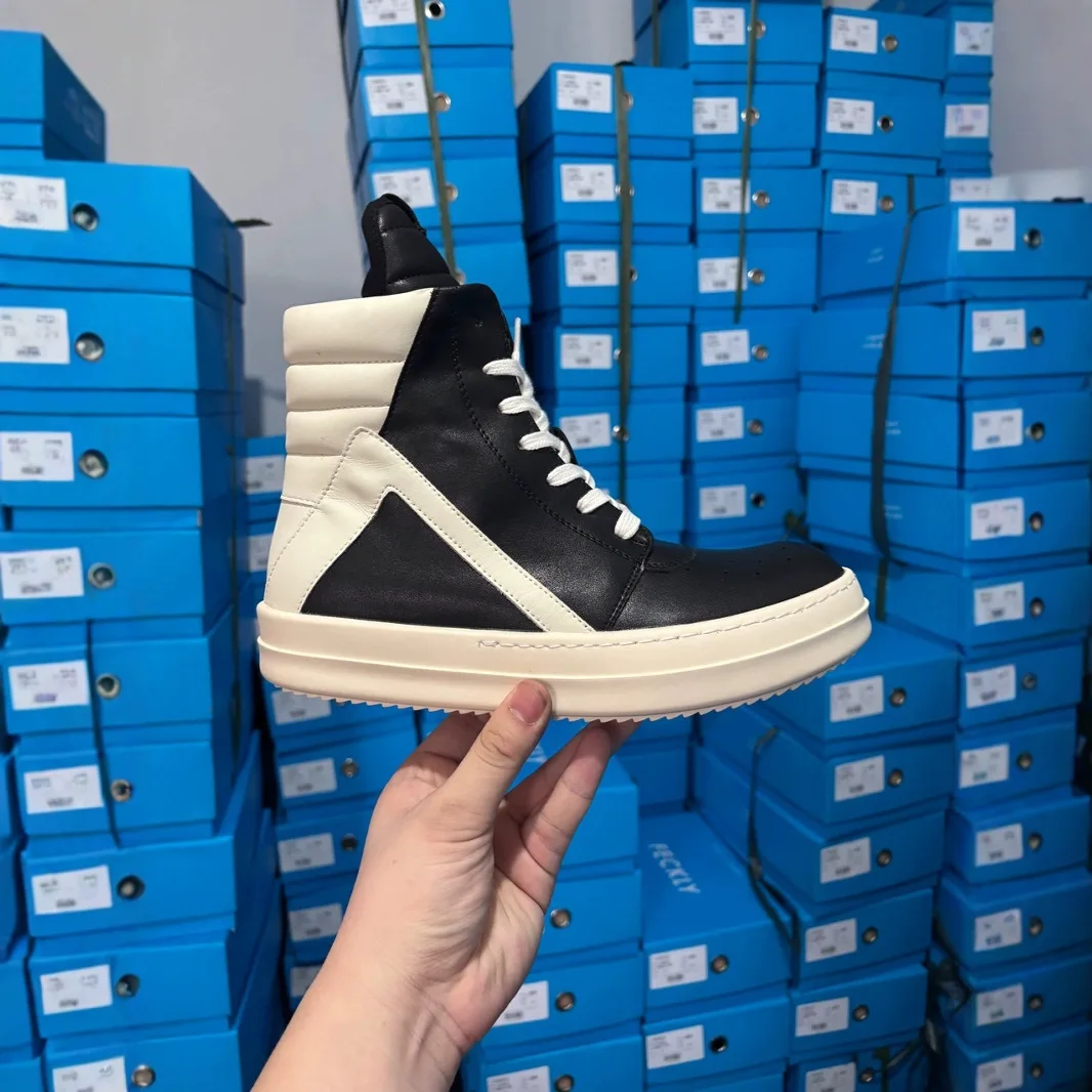 

Men Casual Shoes Pu Leather Lace Up Thick Sole Platform Increasing Zip Ankle Boots Owens Vintage Luxury Brand Designers Sneakers