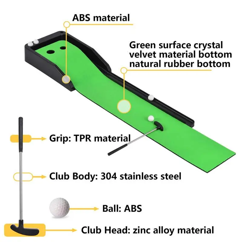 Putting Green Indoor Set Golf Putting Training Mat Improve Accuracy And Speed Golf Putting Artificial Grass Material