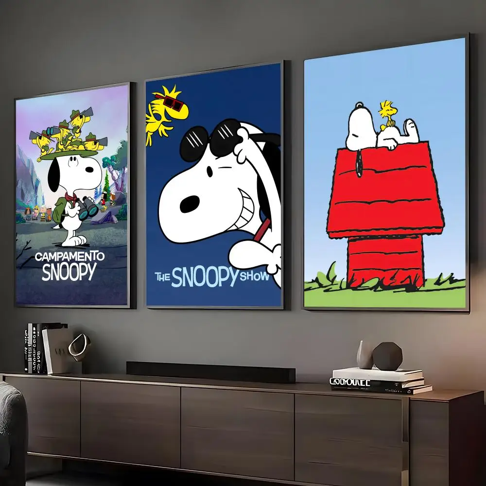 Cartoon Cute S-Snoopys Dog Painting Calligraphy HD Art Wall Waterproof Home Living Room Bedroom Bar Decorative Paintings