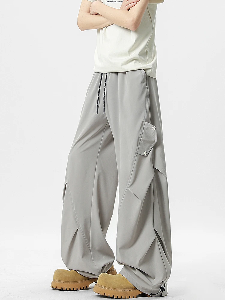 

Loose Fit Men's Workwear Pants Casual American Sle Autumn Straight Leg Trousers Breathable Polyester Spandex Blend