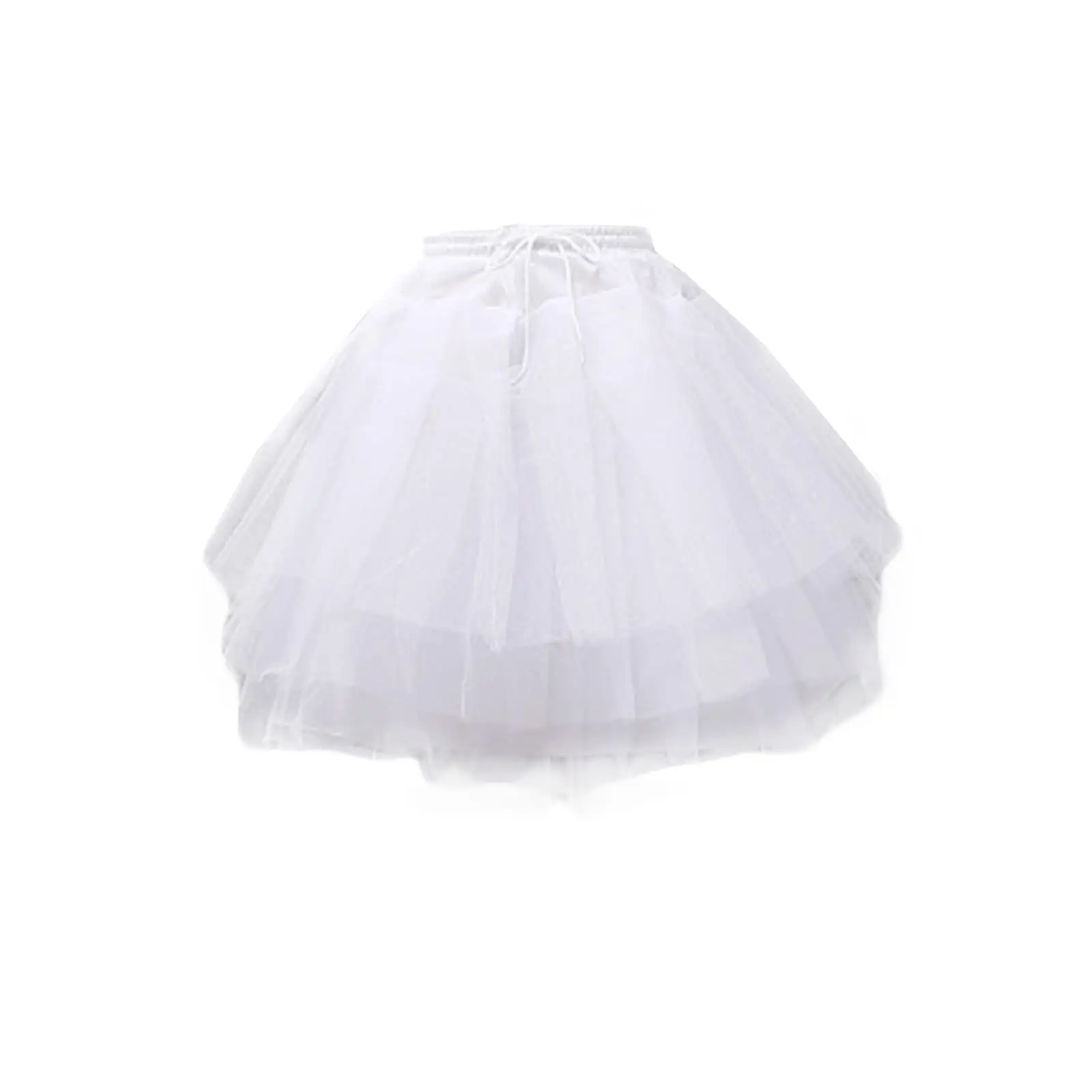 Women Girl Hoopless Petticoat Crinoline 3 Layers Tutu Skirts Knee Length