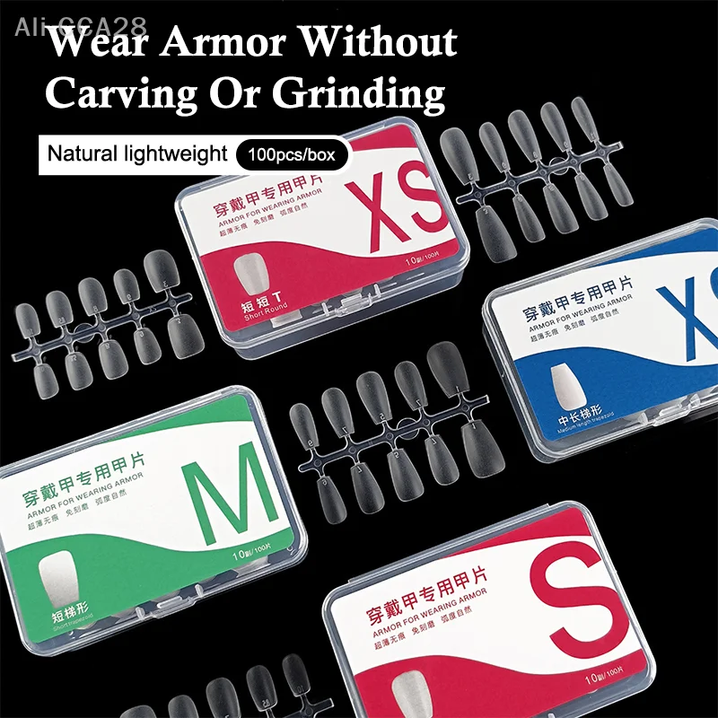 100 Uds. Cubierta completa ultrafina, prensa en puntas de uñas, sistema de extensión de uñas de Gel, accesorios artísticos para uñas postizas transparentes