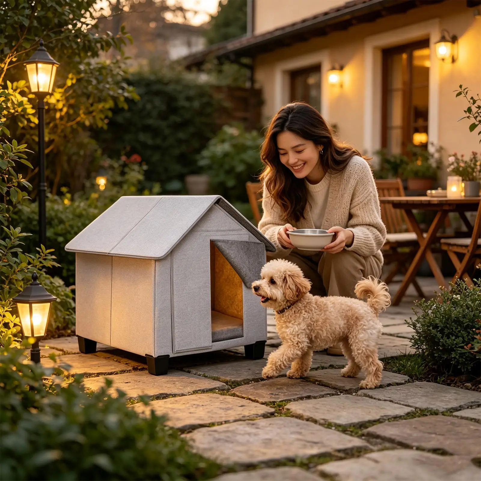 Indoor Dog House Weatherproof Puppy Cave Pet Supplies Dog House Kennel Bed Mat For Indoor Outdoor Backyard Patio Home Sleeping