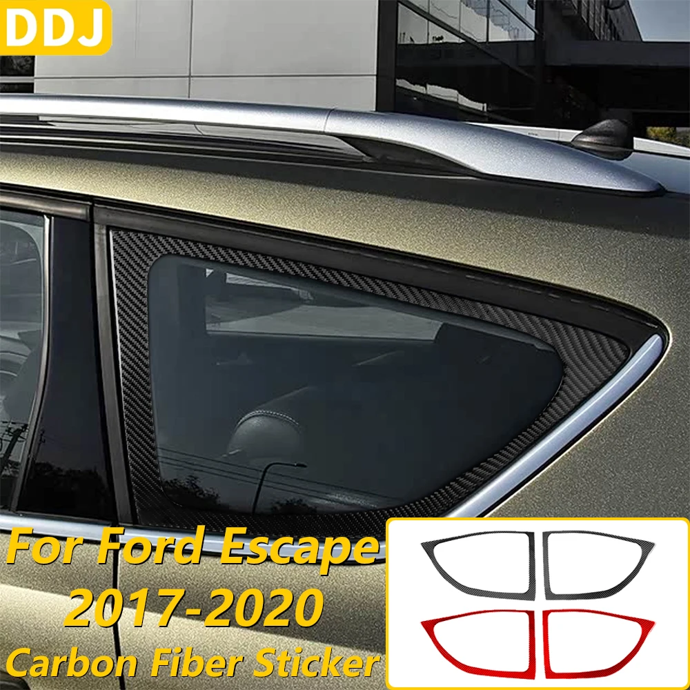 

For Ford Escape 2017-2020 Carbon Fiber External Rear Triangular Window Panel Cover Decorative Car Accessories Decoration Sticker
