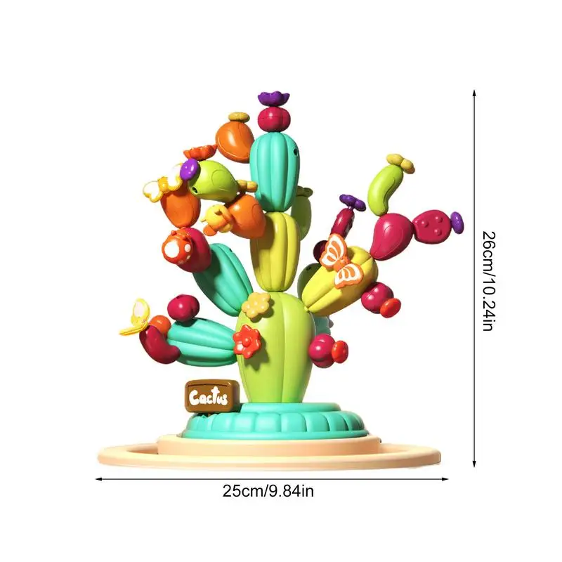 Cactus Building Blocks Toys Fun Stacking Blocks In Cute Cactus Shape Early Development Activities Colorful Multifunctional