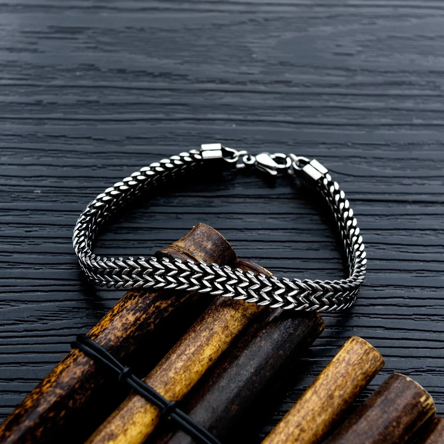 Fashion Bali Foxtail Chain Bracelet for Men Double Link  Bracelets Wrist Stainless Steel Boy Male Jewelry Father Gift