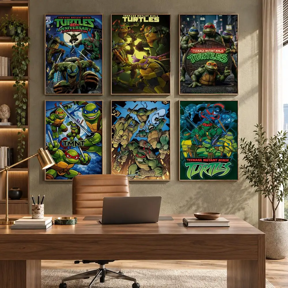 Teenage Mutant Ninja Turtles Retro Art Poster HD Waterproof Wall Decal for Study, Living Room & Garage, DIY Great Gift for Fans