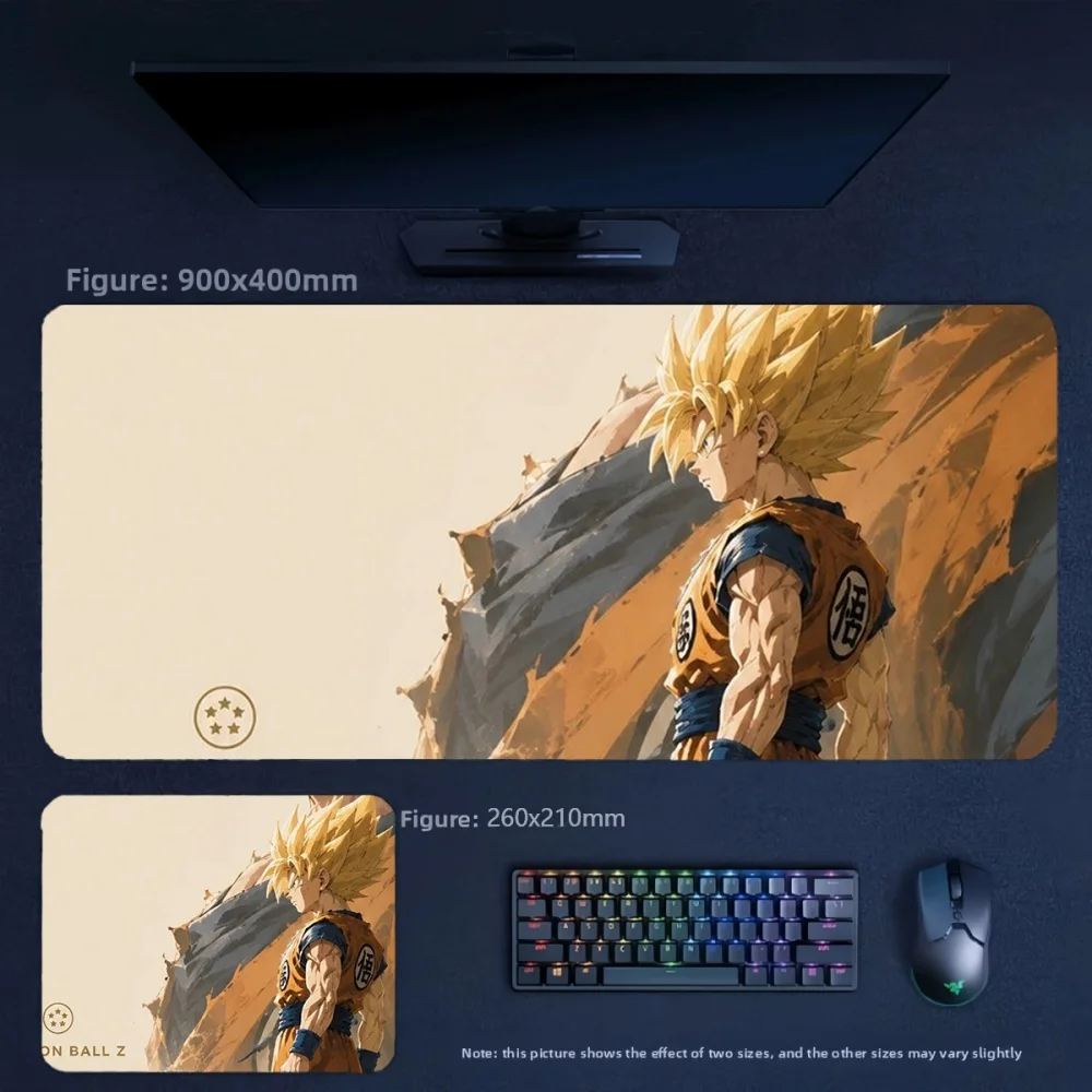 Boys Cartoon Animation Dragon Ball Goku Leather Mouse Pad Boys E-sports Game Large Size Non-slip and Dirt-resistant Keyboard Pad