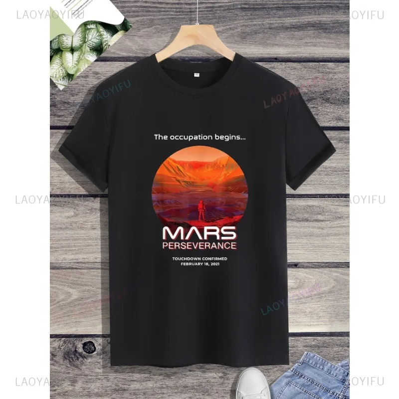 New Arrival Spacex T Shirt  Fashion Personality Creative Printed T-shirt Top Classic   Male Short-sleev O-neck