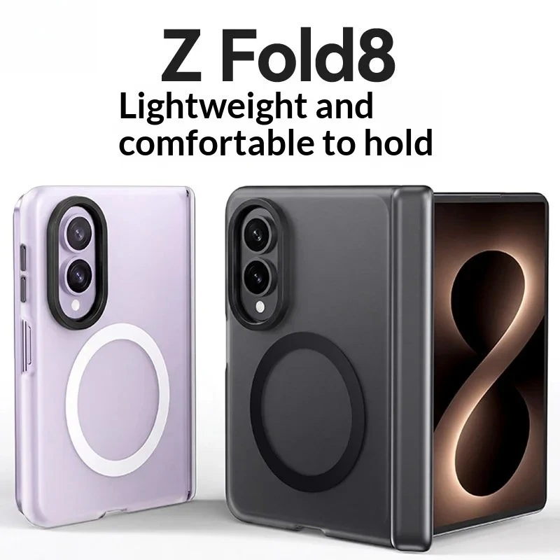 Für Samsung Galaxy Z Fold 8 Ultra Z Fold 8 Business Frosted für Magsafe Hülle mit Scharnierschutz Stoßfeste Rückabdeckung Funda