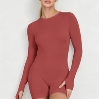 Gym Impact Long Sleeve One Piece Women Hollow Back Bodycon Yoga Fitness Slim Fit Running Workout Backless Sports Jumpsuit - Image 6