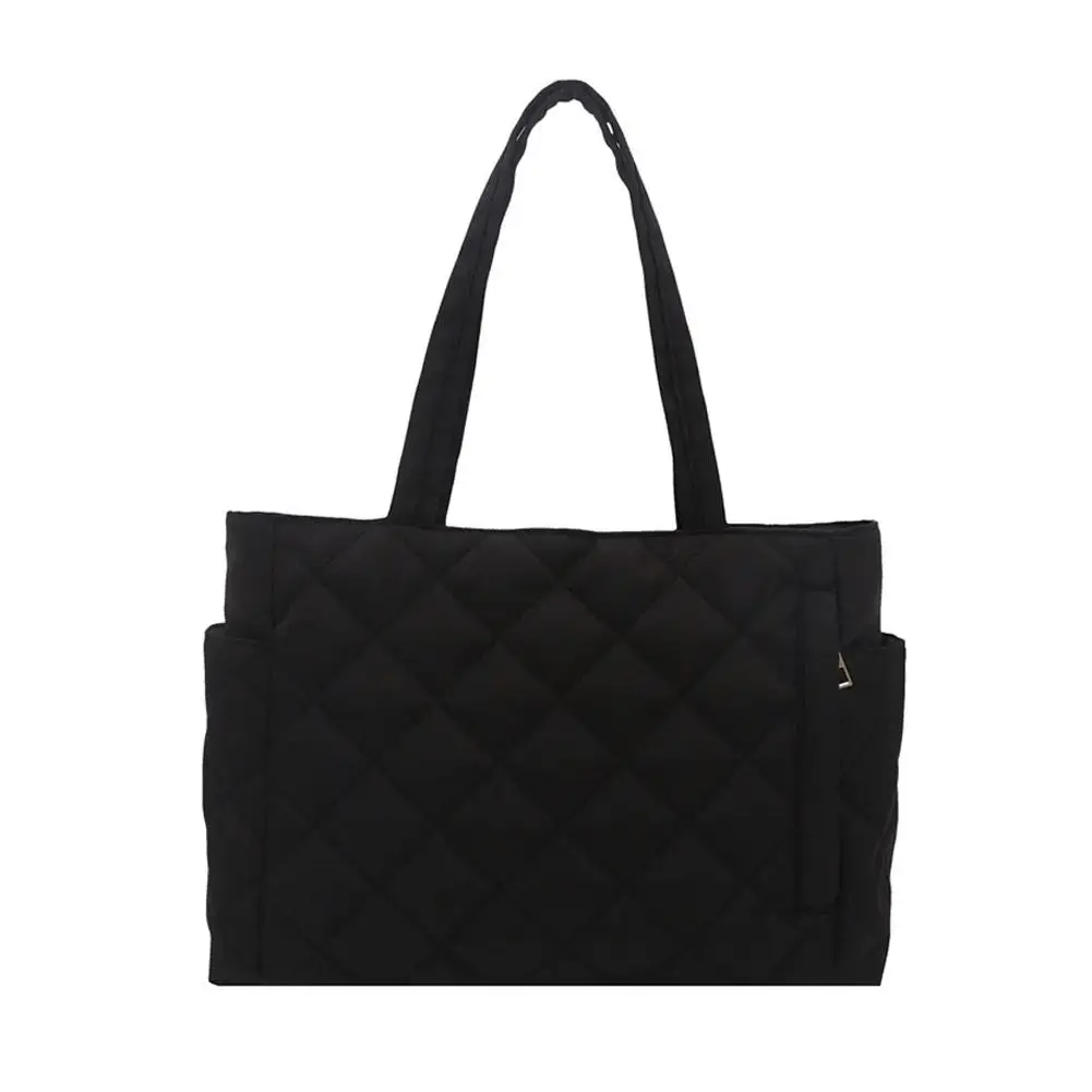 Mehrtaschen-Damen-Umhängetasche im Postboten-Stil, mit Rautenmuster, aus Baumwolle, als Kleider- und Schultertasche, große Kapazität, lässige Nylon-Schultertasche. – Detail 3