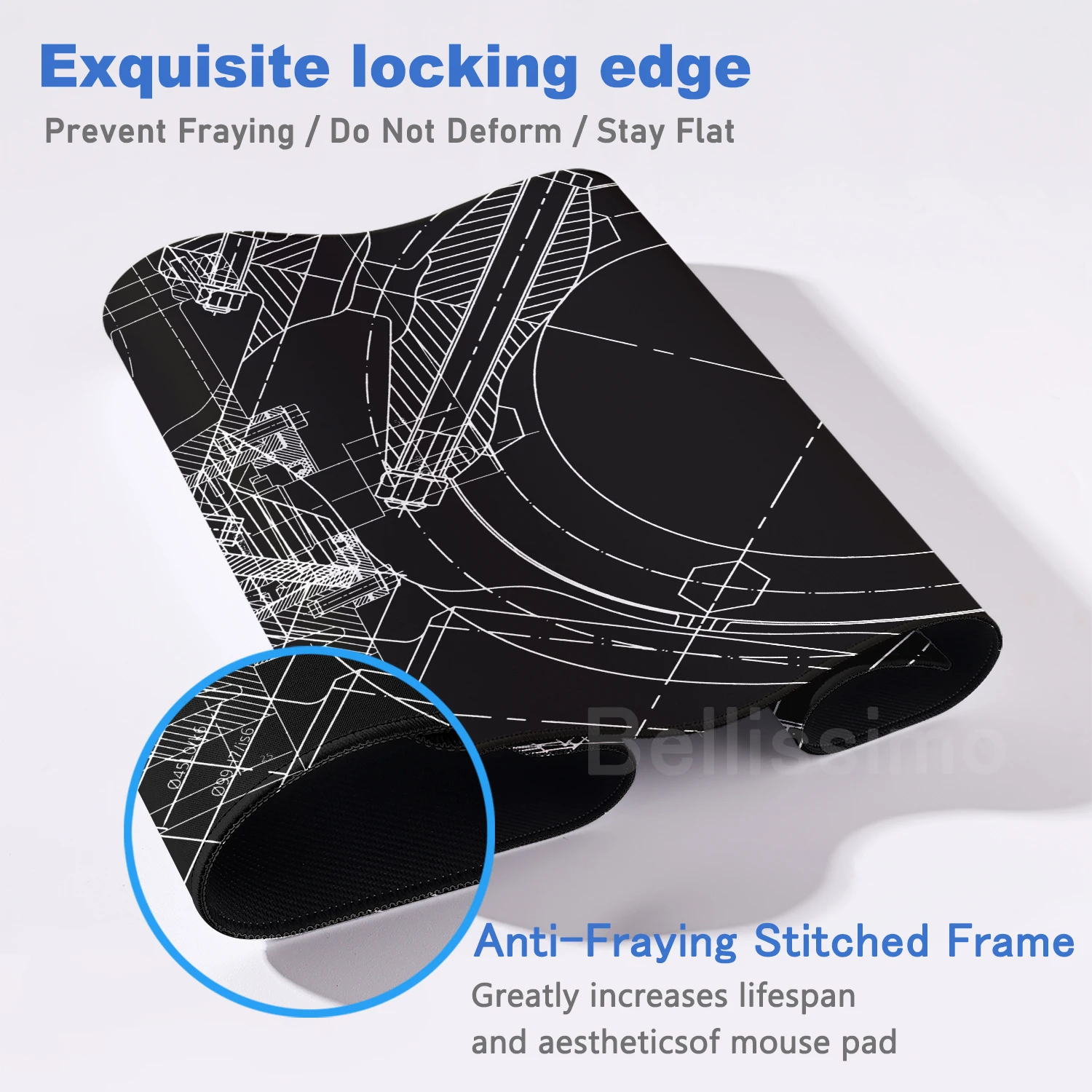 لوحة ماوس ملحقة للألعاب رسم ميكانيكي لوحة ماوس كبيرة عالية الدقة XXL سجادة مطاطية طبيعية سجادة طاولة غير قابلة للانزلاق سجادة مكتب #4