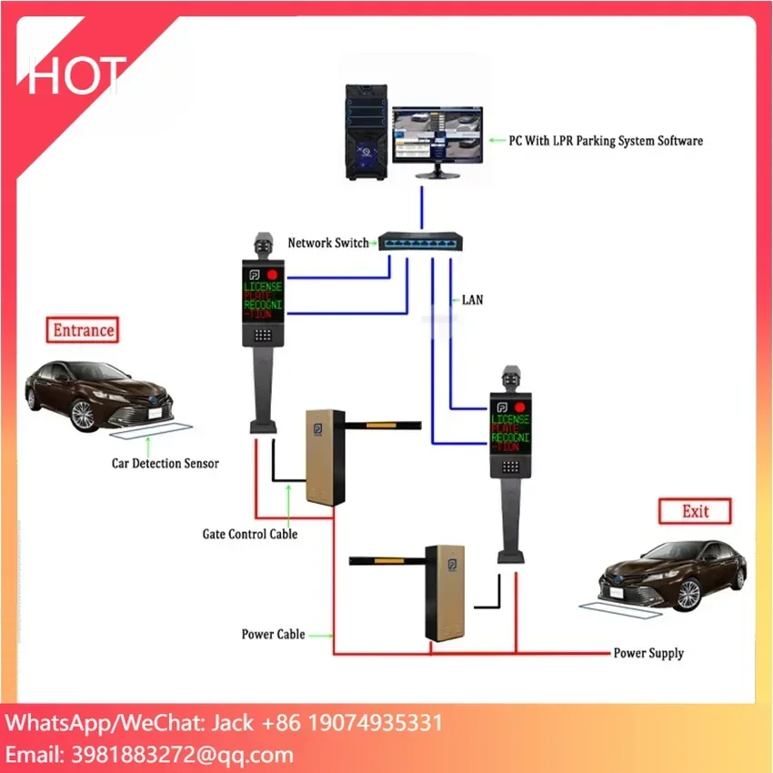 High Quality Outdoor Intelligent Pay Parking Lot Barrier Gate Highway Toll Station Automatic Boom Barrier System