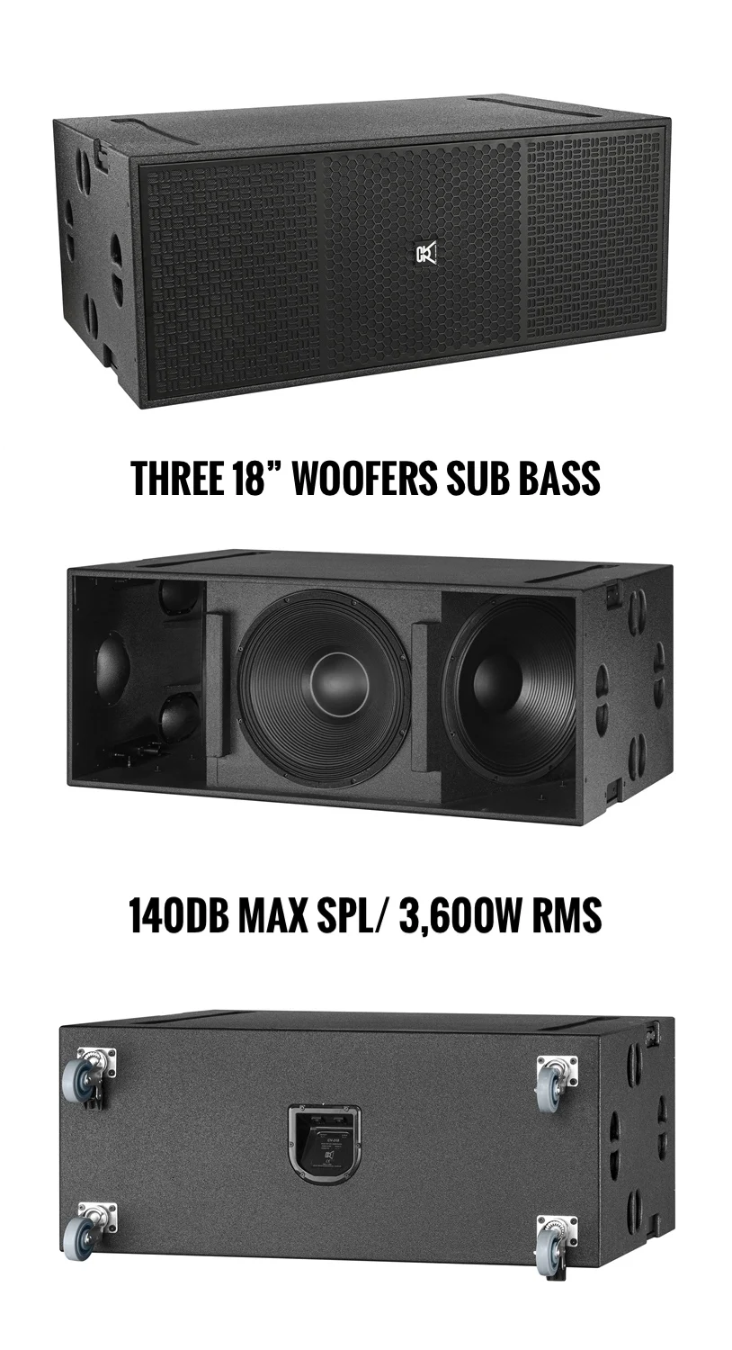 CV-318P Triple 18 Inch Subwoofer Speaker High Power Bass Audio System for Party Stage Live Events