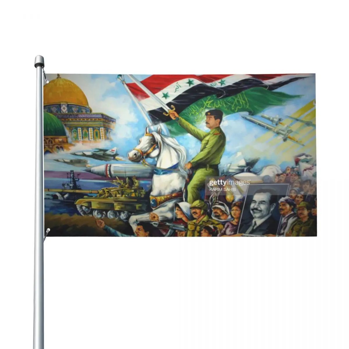 Saddam Hussein Ak47 2244 Outdoor Banner Flag Cartoon Large Flag Printing Halloween Banner Outdoor Decorative Flag