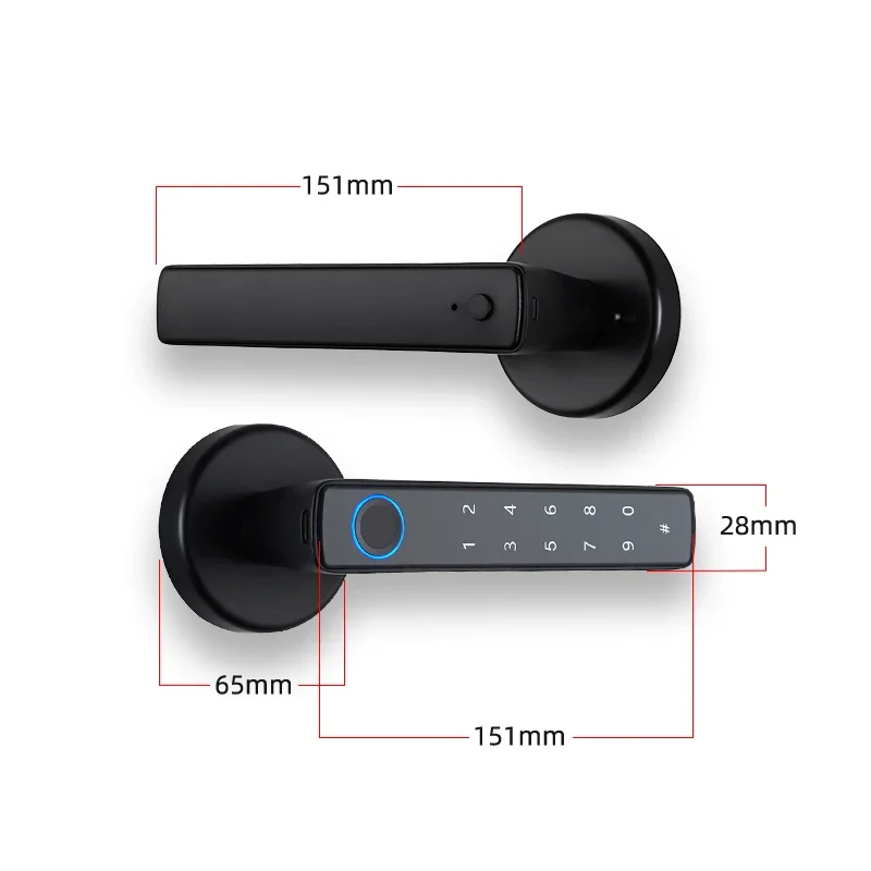 Tuya Slimme Vingerafdruk Deurvergrendelknop Bluetooth Draadloze Digitale Deurvergrendeling Keyless Entry Deurslot Home Security Afstandsbediening