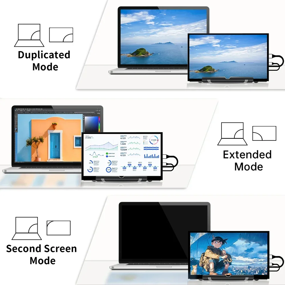 Imagem -03 - Monitor hd Portátil Monitor Pequeno Display Lcd Tela Estendida para Jogos Tela do Laptop para pc Raspberry pi 800x480