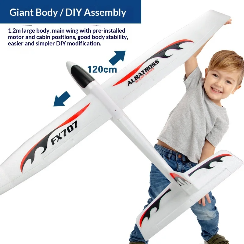 Fx707s Large Size Aircraft Model Upgrade Plus Epp Foam Fixed Wing Rc Plane Remote Control Toy For Kids And Adults
