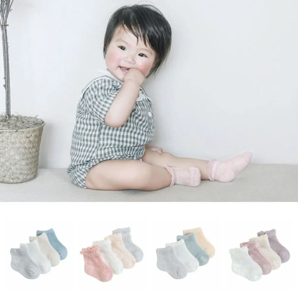 4 Paar Süße Baumwoll-Baby-Rüsc – Unisex Baby Socks Non Slip Bewertung und Preis