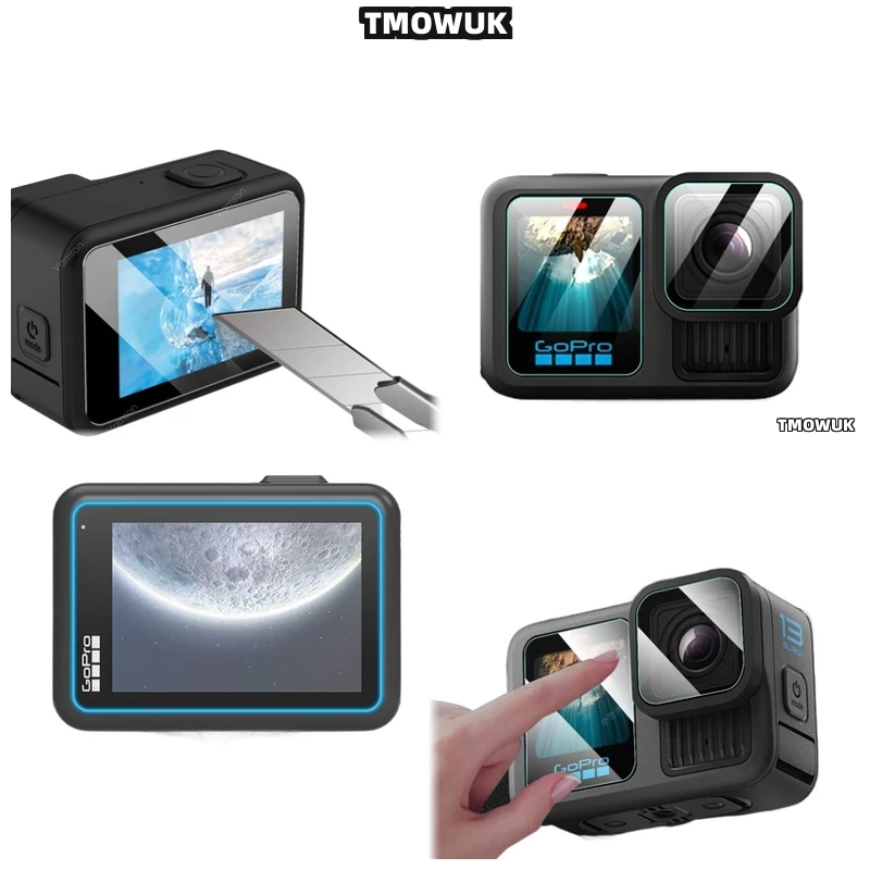 

For GoPro Hero 13 Anti Blue Light Tempered Glass Protector - 9H Scratch Resistant Privacy Full Cover Kit