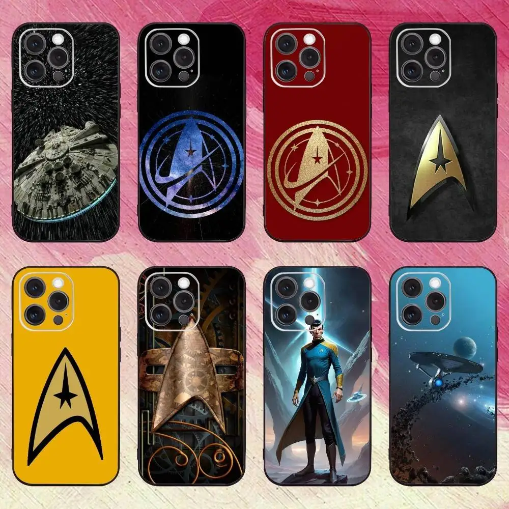 

S-Star T-Trek Phone Case For iPhone17,16,15,14,13,12,11 Plus,Pro Max Soft Black Cover