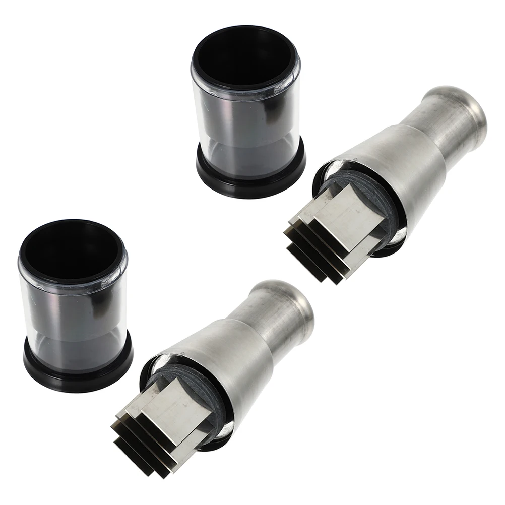 

2 Pcs Stainless Steel Garlic Presser Masher Black Kitchen Tool Multi function Mincer Practical Efficient