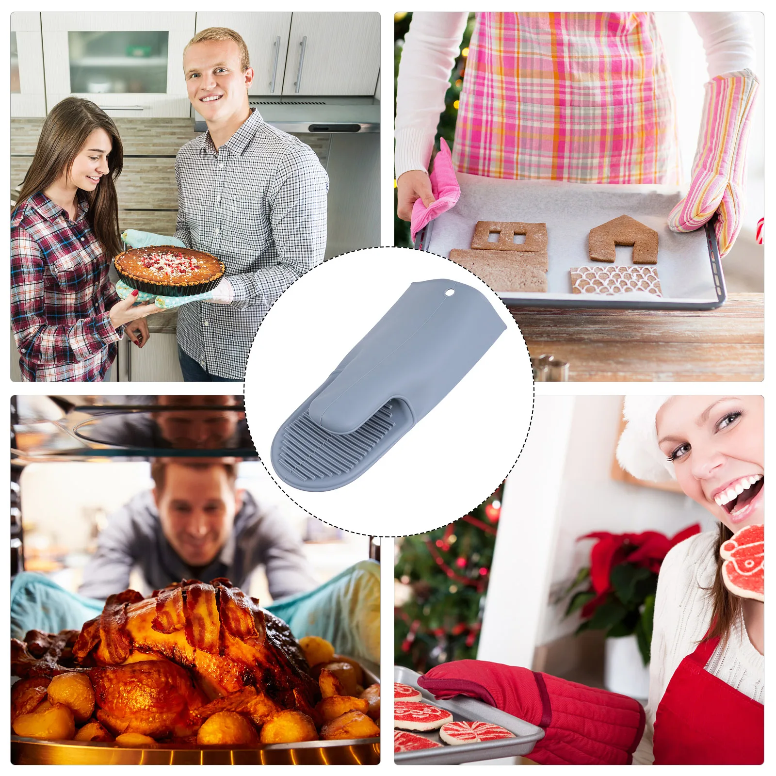 

Silicone Oven Mitt Heat Resistant Microwave Gloves Anti Scalding Baking Mitt Bbq Kitchen Gloves Practical Baking Mitten
