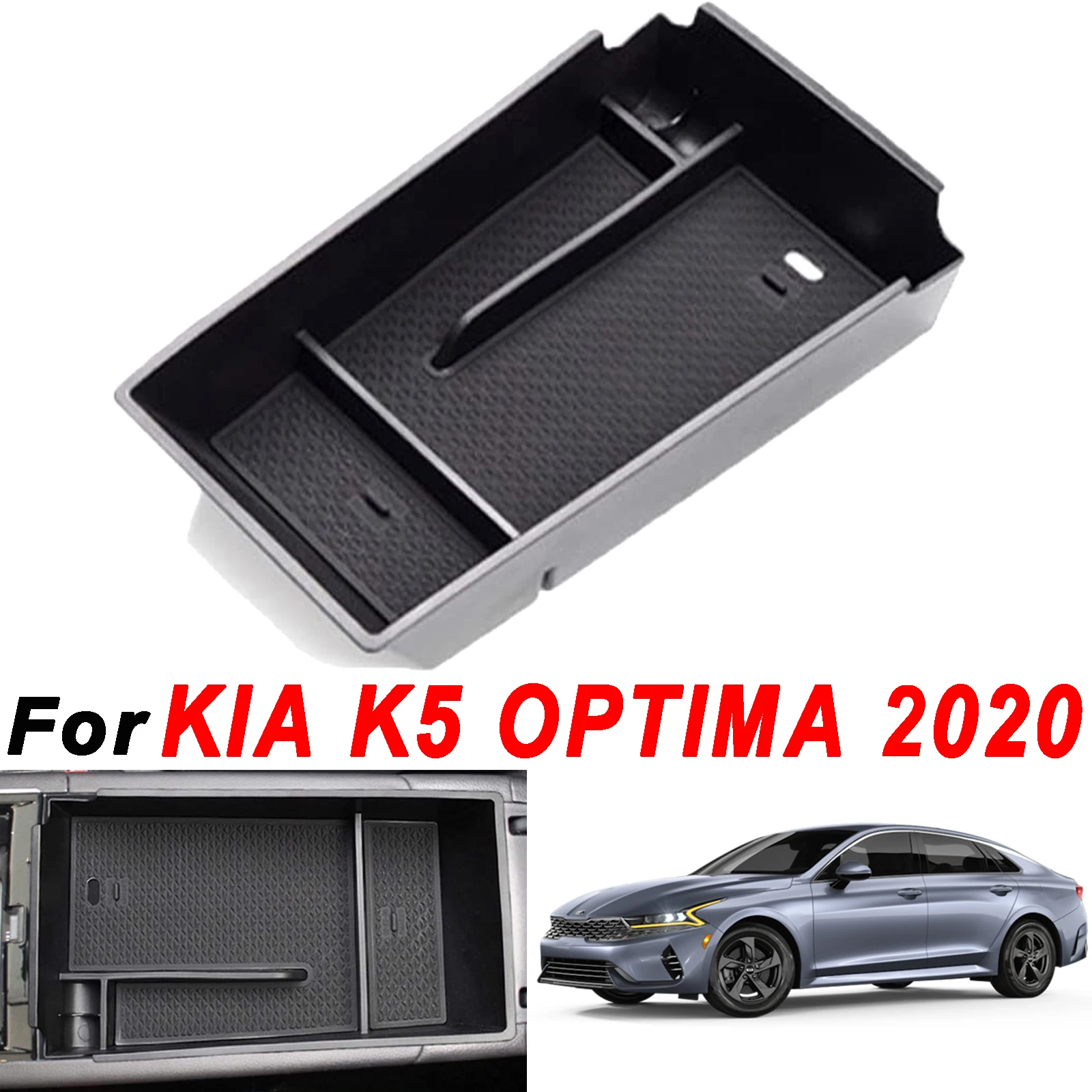 

For Kia K5 Optima 2020 2021 Car Armrest Storage Box Central Console Glove Box Organizer Tray Interior Car Accessories Cup Holder