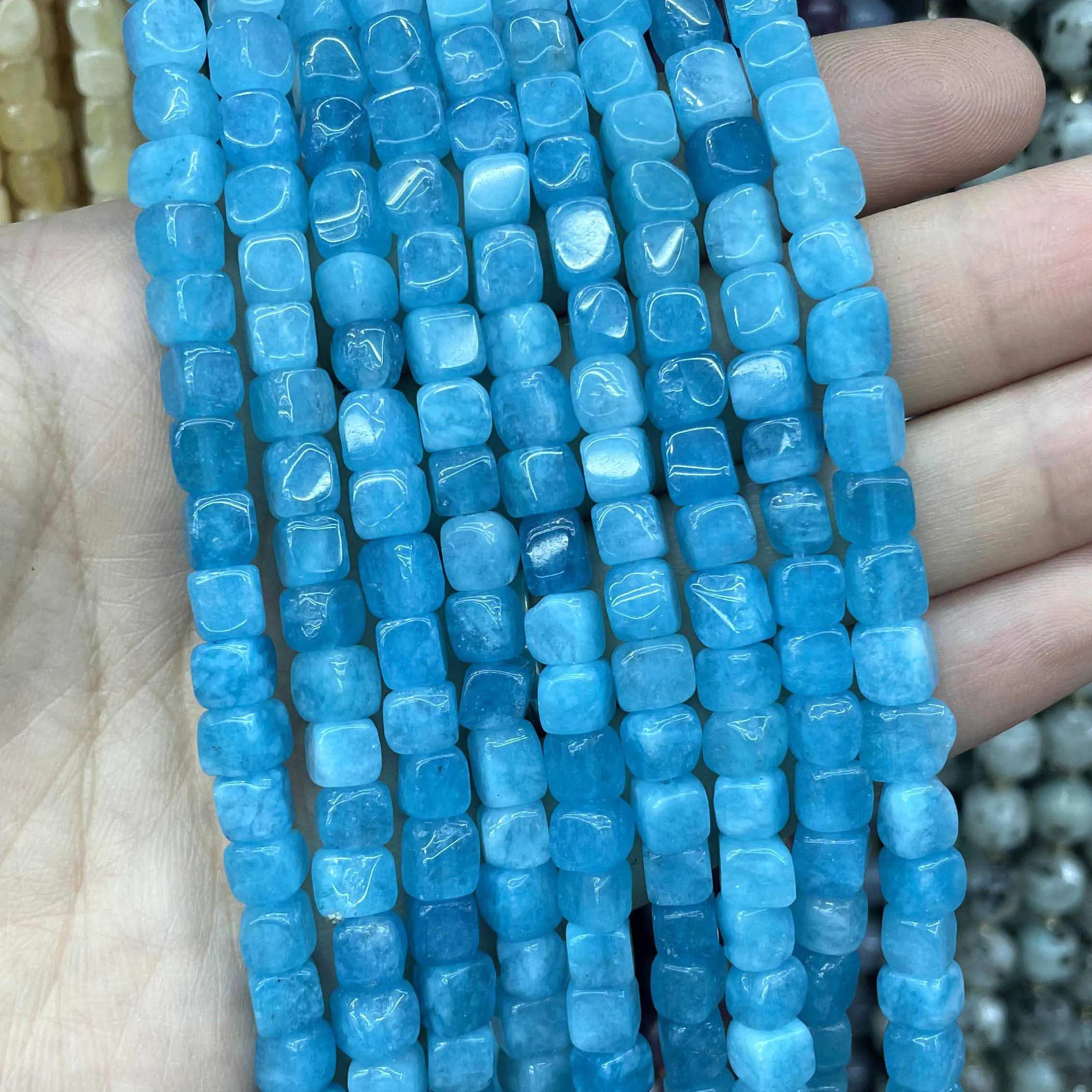 6 8MM Natural Stone Crystal Apatite Tourmaline Aquamarines Morganite Spacer Beads For Jewelry Making DIY Bracelet Necklace