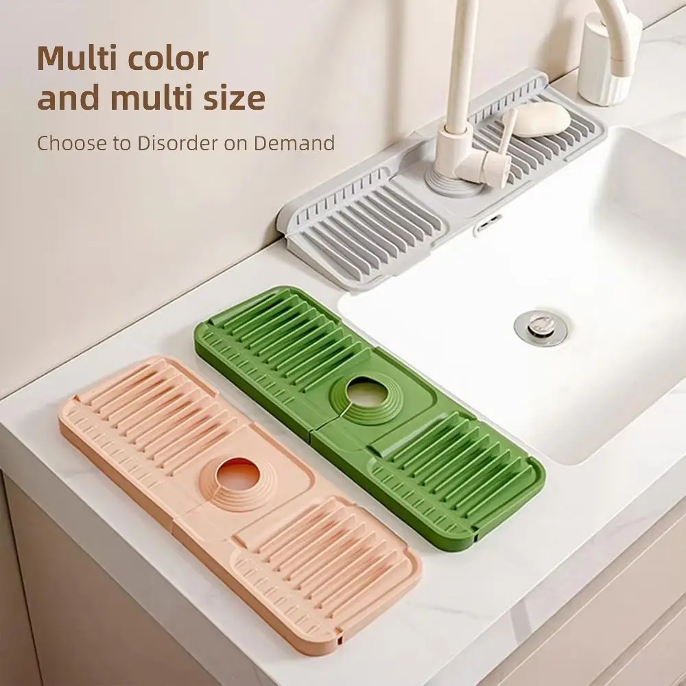 1Pcs Drying Pad Faucet Mat Countertop Protector Silicone Quick-drying Sink Mat Wear Resistant Water-absorbent Draining Mat